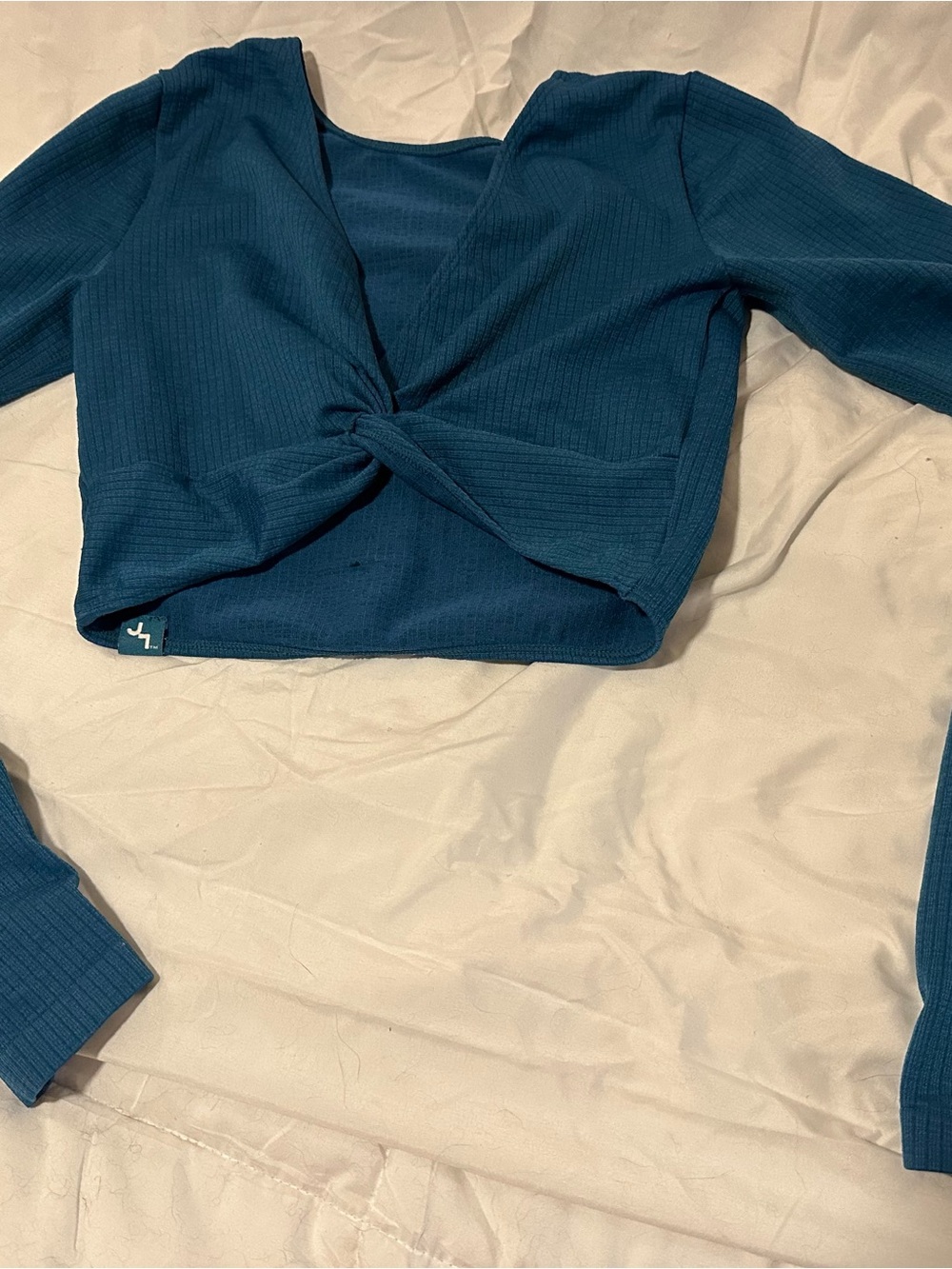 Target Teal Ribbed Twist-Front Crop Top- REVERSIBLE!